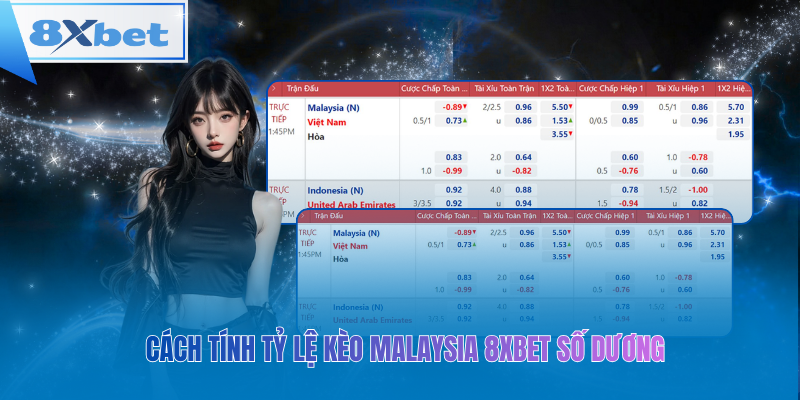 Cách tính tỷ lệ kèo malaysia 8xbet số dương